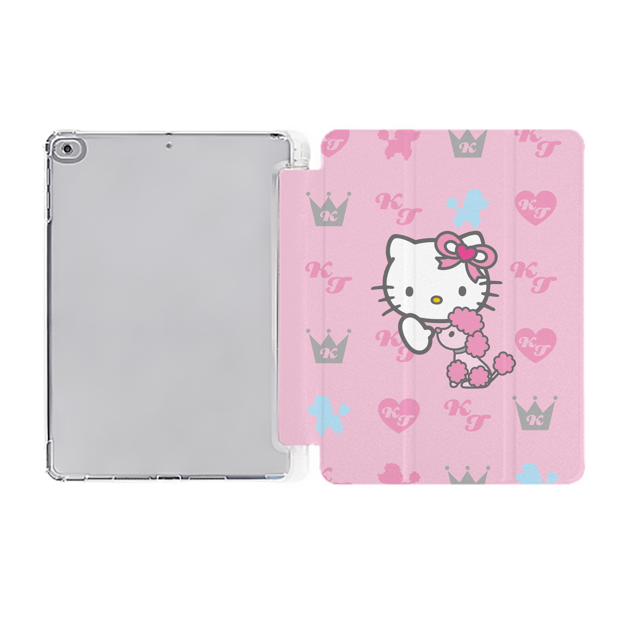 （画像用） Hello Kitty ハローキティ IPad ケース ペン収納付き 三つ折りスタンド PUレザー×シリコン 対応機種9.5/10.5/10.9インチ